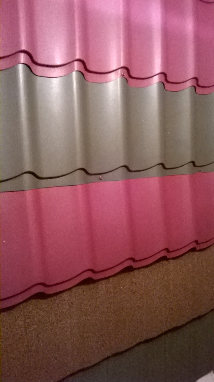 Металочерепиця RAUNI Корея 0,45 мм мат RAL 3005 - Зображення 4