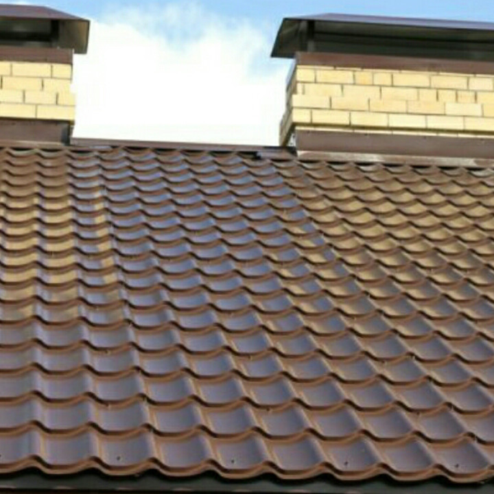 Металочерепиця Ral 8017 (коричнева) РЕ 0,45 мм/"Тектум С" - Зображення 2