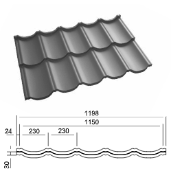 Модульна черепиця — TUR Purlak RR 028 Прушійські (Польща) — ТУР - BLACHY PRUSZYNSKI - Зображення 3