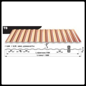 Профнастил • Т8 • RAL 8017 • Blachy Pruszynski • PURMAT •