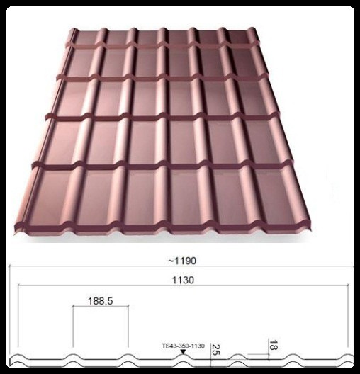 Металочерепиця RanTechTM RAL 8017 Рантех М-39 Матова 0,43 мм - Зображення 9