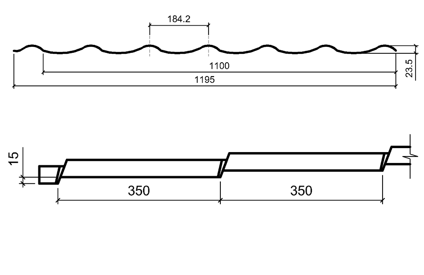 Металочерепиця Антиб 0,5 мм RAL 6005 PEMA. - Зображення 10