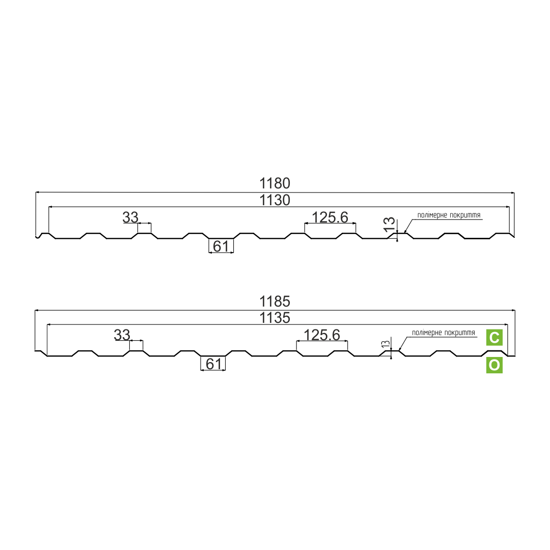Профнастил для забору НС 14 0,45 мм глянець RAL 8017 "ТАЙЛ" Львів - Зображення 3