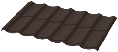 Металочерепиця Ral 8017 (коричнева) РЕ 0,45 мм/"Тектум С" - Зображення 4