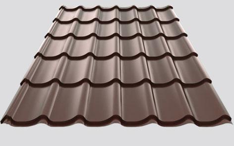 Металочерепиця Ral 8017 (коричнева) РЕ 0,45 мм/"Тектум С" - Зображення 3