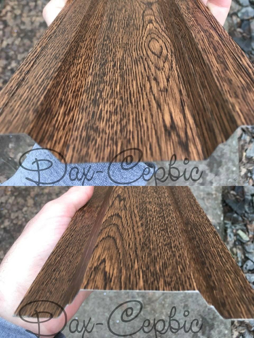 Трапецієподібний штакетник 113 мм двосторонній коричневий. - Зображення 2