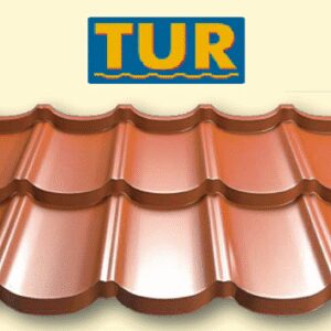 Металочерепиця модульна TUR ® ⁇ ТУР ⁇ Ral 8017 ⁇ 0,5 mm ⁇ Purmat ⁇ Польща ⁇ TM Прушинки ⁇ 0,805 м2 ⁇