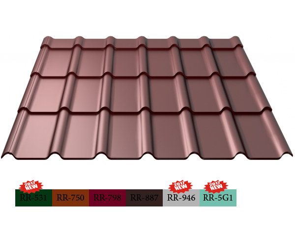 Металочерепиця Ruukki Decorrey Grand 0.45 глянець RR 32 - Зображення 8