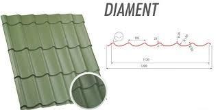 Металочерепиця Diament D-23, 0.453 мм 1180*1200 матове покриття. - Зображення 3