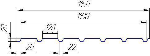 Аркуш Профнастилу "ПР-20" ПСМ профіль коричневий матовий 8017 0.5 мм. - Зображення 3