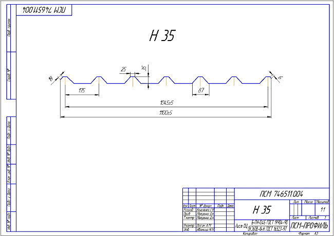 Профнактил Н-35 PSM 0.7 мм цинк Маріуполь - Зображення 2