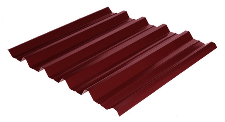 Профнастил НС-44 ⁇ Мегасіті ⁇ RAL 3005 ⁇ MAT 0,45 мм ⁇ Південна Корея ⁇ - Зображення 2