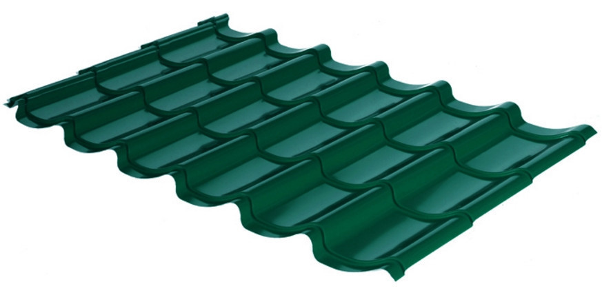 Металочерепиця Модульна • Рауні Міні • RAL 6005 PEМА • 0,45 мм • Корея - Зображення 3