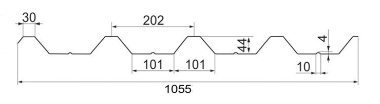 RAL 5005 — Профнастил Н 44 "T.R.COMPANY" метал Китай 0,45 мм - Зображення 3