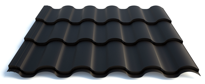 Металочерепиця "Trevizo" Thermasteel, ral 9005 0,45 matt Китай - Зображення 2