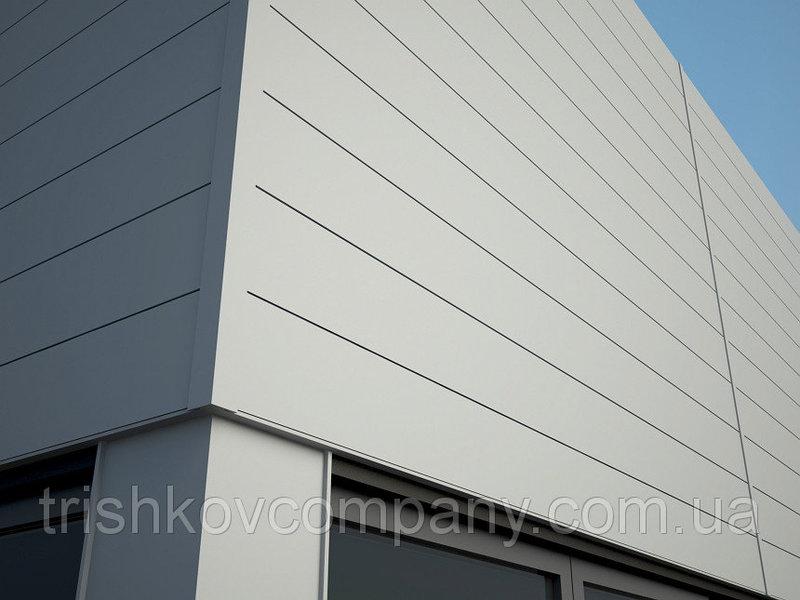 Металеві фасадні панелі Ліберті безшовний білий глянець RAL 9003 0,5 мм Корея - Зображення 2