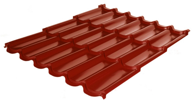 Металочерепиця Rauni Premium RAL 3011 (червона — глянець) PE 0,45 мм Південна Корея - Зображення 3