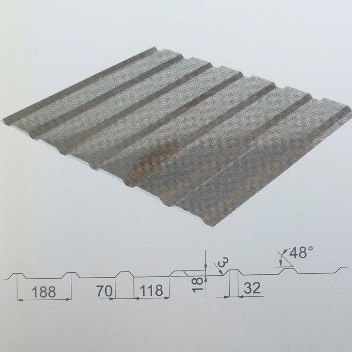 Профнастил Корея МАТ 0.45 мм, покрівля Мегасіті С-18, RAL 8017 (-коричневий) - Зображення 5