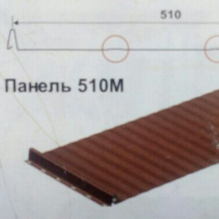 Покрівельна фальцева панель "Retroline 510 М" 0.5 мм, RR 023 - Зображення 2