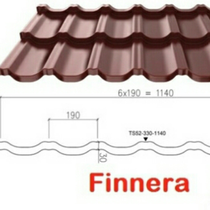 Модульна черепиця RUUKKI Finerra, purex RR 750, 0,52 мм.Finmetal