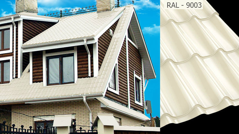 Преміум.металочерепиця Арсенал 0,5 мм, RAL 9003 білий - Зображення 2