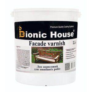 Лак для зовнішніх робіт з деревом Bionic-House 2,5 л Безбарвний