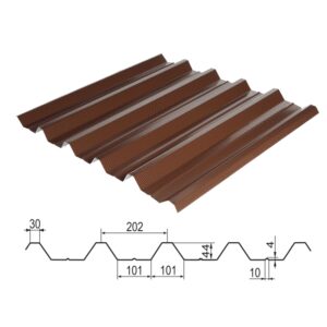 Профнактил покрівельний смоктувальний, з великою хвилею НС-44 (колір 1015 — бежевий, глянець) метал Китай