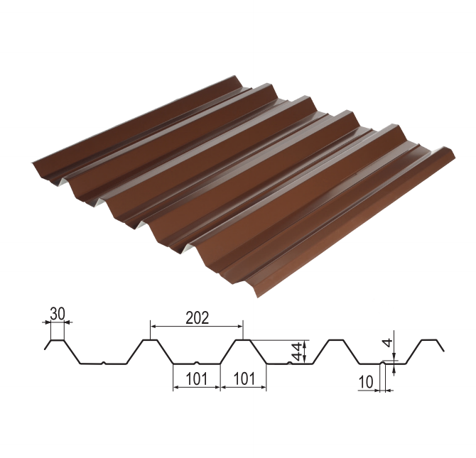 Профнастил покрівельний НС-44 ⁇ RAL 7024 (темно-сірий) МАТ 0,45 мм ⁇ носій - Зображення 4
