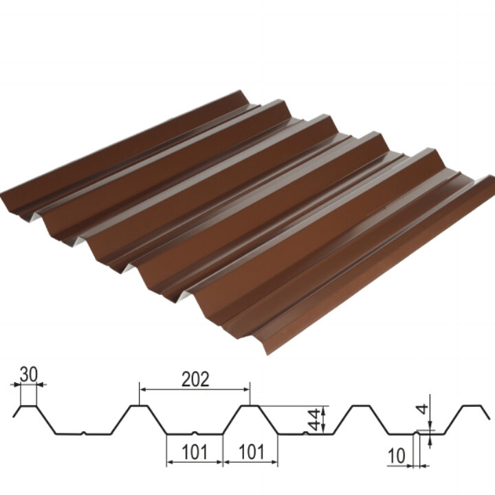 Профнастил НС-44 • 0,45 мм • PE • Ral 8017• - Зображення 9