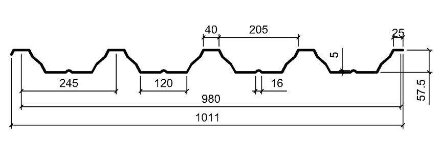 Профнастил Н 57 RAL РЕ 7024 / 0,7 мм / Модуль Україна / Термастіл / - Зображення 4