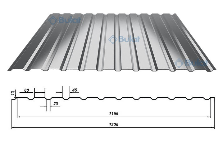 Профнактил С-10 RAL 5005 ArselorMittal Poland 0.45 мм глянець