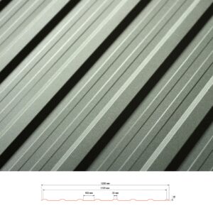 Профнактил фасадний Т-15 (колір 9006 металік — глянець) метал Модуль Україна 0,45 мм