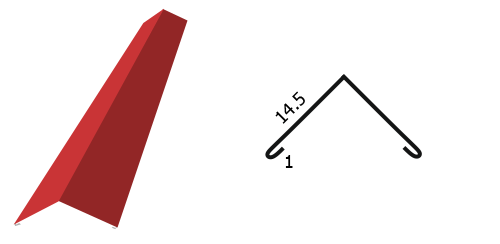 Кінок плоский тип 4 RAL 3005 мат Італія 0.47 мм ТермаСтил - Зображення 2