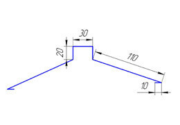 Конек для металочерепиці фігурний КП-3 — 0,47 мм Італія RAL 3005 matt "Термастил" - Зображення 7