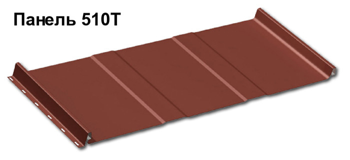 Покрівельна фальцева панель "Retroline 510 М" 0.5 мм,PURMAT RAL 8017 - Зображення 3