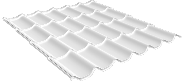 Металочерепиця Німеччина 0,5 мм 9003, ArcelorMittall. - Зображення 2