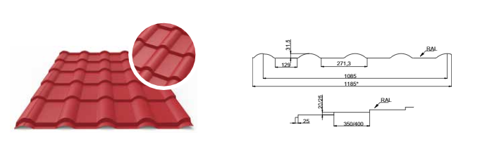 Металочерепиця "Арсенал 0.4 мм", полімерне покриття глянець Китай - Зображення 7