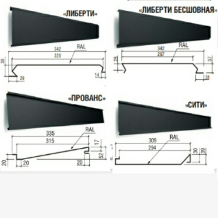 Фасадні облицювальні панелі "Ліберті" PE 0,47 мм RAL 7024 - Зображення 2
