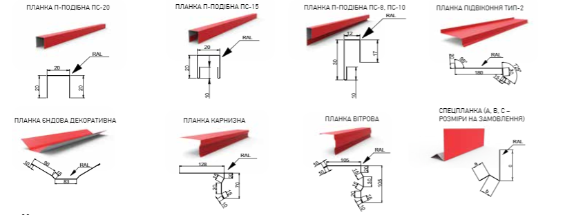 Снігозатримач із ребром жорсткості 0,45 мм PE RAL 8017 China ПЛАНКА 2 метри - Зображення 6