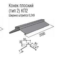 Конек для металочерепиці фігурний КП-3 — 0,47 мм Італія RAL 3005 matt "Термастил" - Зображення 5