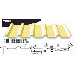 Профнастил Blachy Pruszynski покрівельний T - 35 Е - 0,7 мм Алюмоцинк - Зображення 2