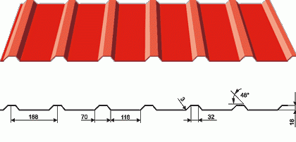 Профнактил стіновий С-18 0,4 мм (колір 8017 — коричневий, глянець) метал Китай 0.4 мм - Зображення 4