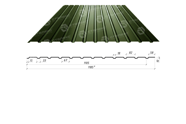 Профнастил С-10 RAL 8017 (коричневий) PE 0,45 мм Словаччина фасадний. - Зображення 5