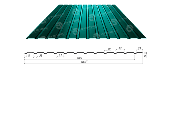 Профнастил С-10 RAL 8017 (коричневий) PE 0,45 мм Словаччина фасадний. - Зображення 4
