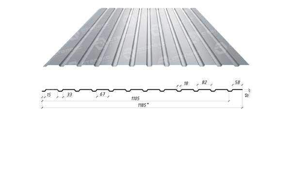 Профнастил С-10 RAL 8017 (коричневий) PE 0,45 мм Словаччина фасадний. - Зображення 6