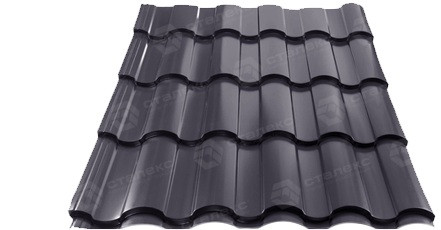 Металочерепиця ⁇ VALENCIATM ⁇ 0,45 мм PEMA RAL 7024 Італія - Зображення 7