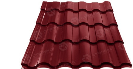 Металочерепиця VALENCIA 0,50 мм PEMA RAL 8004 Німеччина - Зображення 3