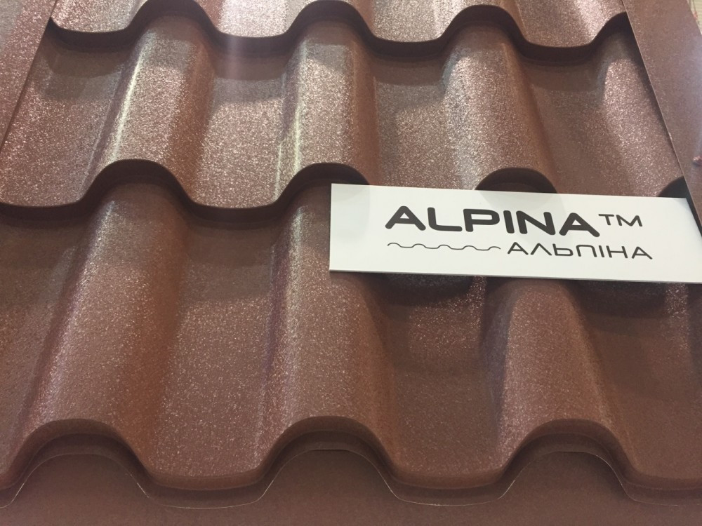 Металочерепиця RAL 8017 ALPINA 0,45 мм PEMA (Optima Steel) - Зображення 2