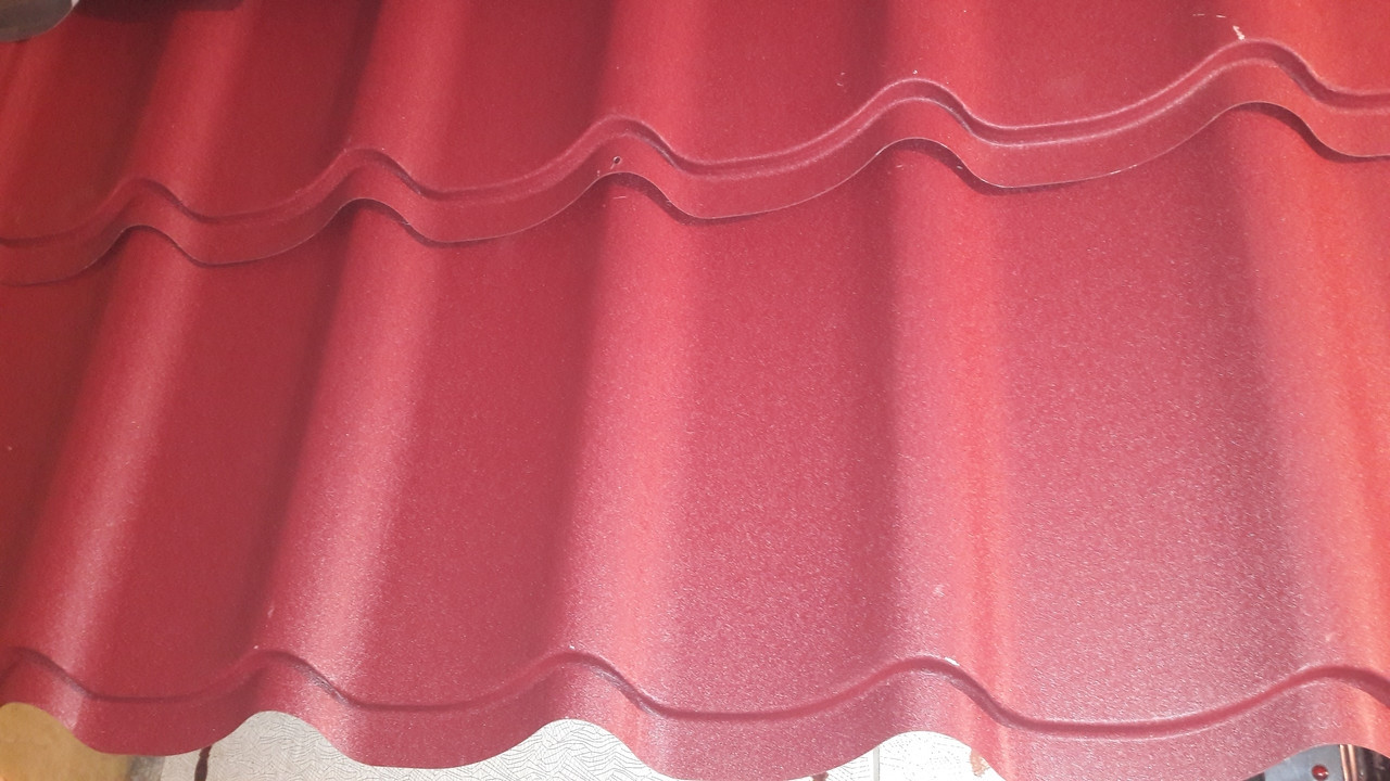 Металочерепиця Rauni Premium RAL 3011 (червона — глянець) PE 0,45 мм Південна Корея - Зображення 9