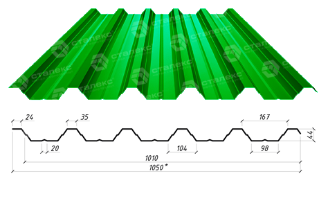 Профнастил С-44 Сталекс Профі, RAL 1015 (бежевий) PE 0.45 мм Модуль Україна - Зображення 5
